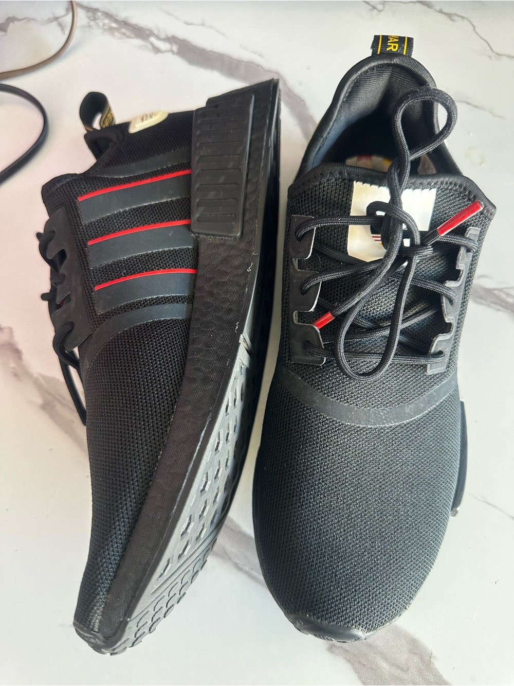 Adidas NMD R1 Black with Red Accents – Men’s Size 10 Used